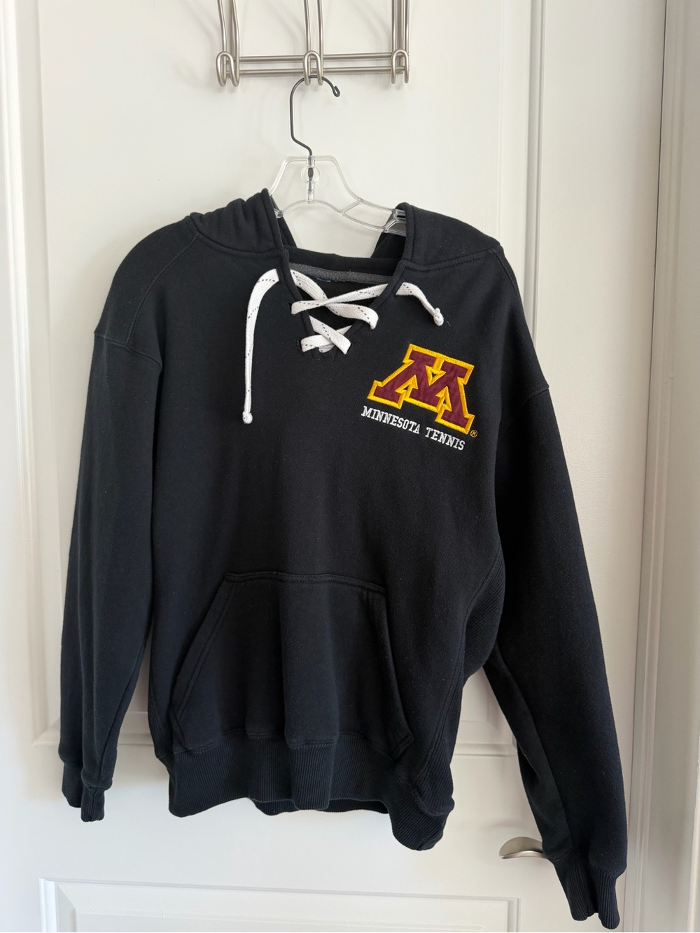 University of Minnesota Tennis Black Lace-Up Hoodie